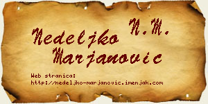Nedeljko Marjanović vizit kartica